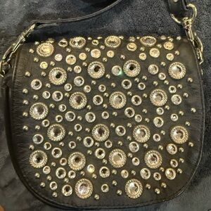 Kipps Leather and Rhinestone Belt Bag